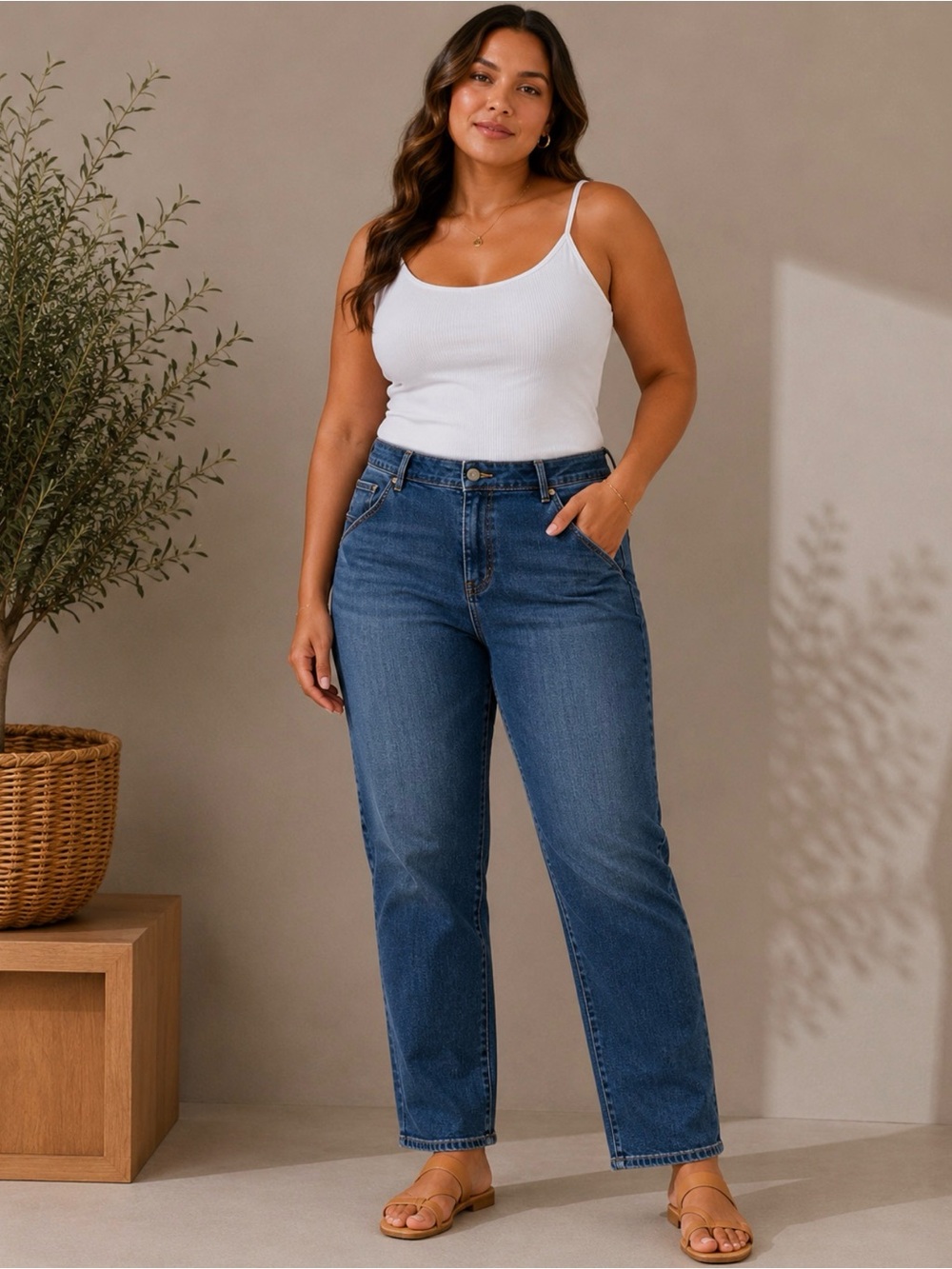 Lee Plus Size Straight Leg Jeans 22W Medium Wash Comfort Stretch”